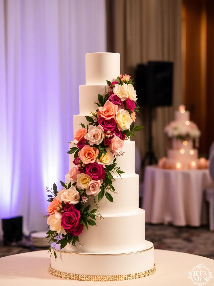 Bolo de casamento luxuoso
